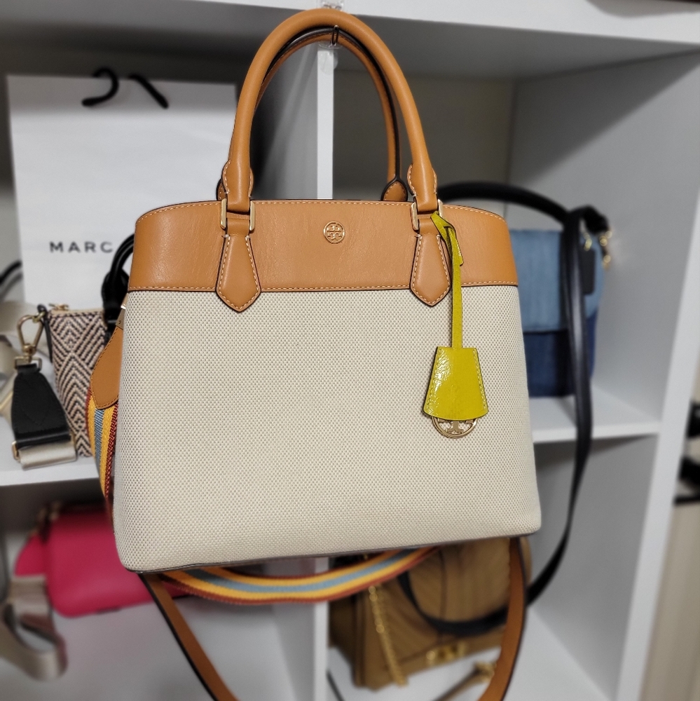 Tory Burch Robinson canvas satchel great condition I used maybe 4 - 5 times